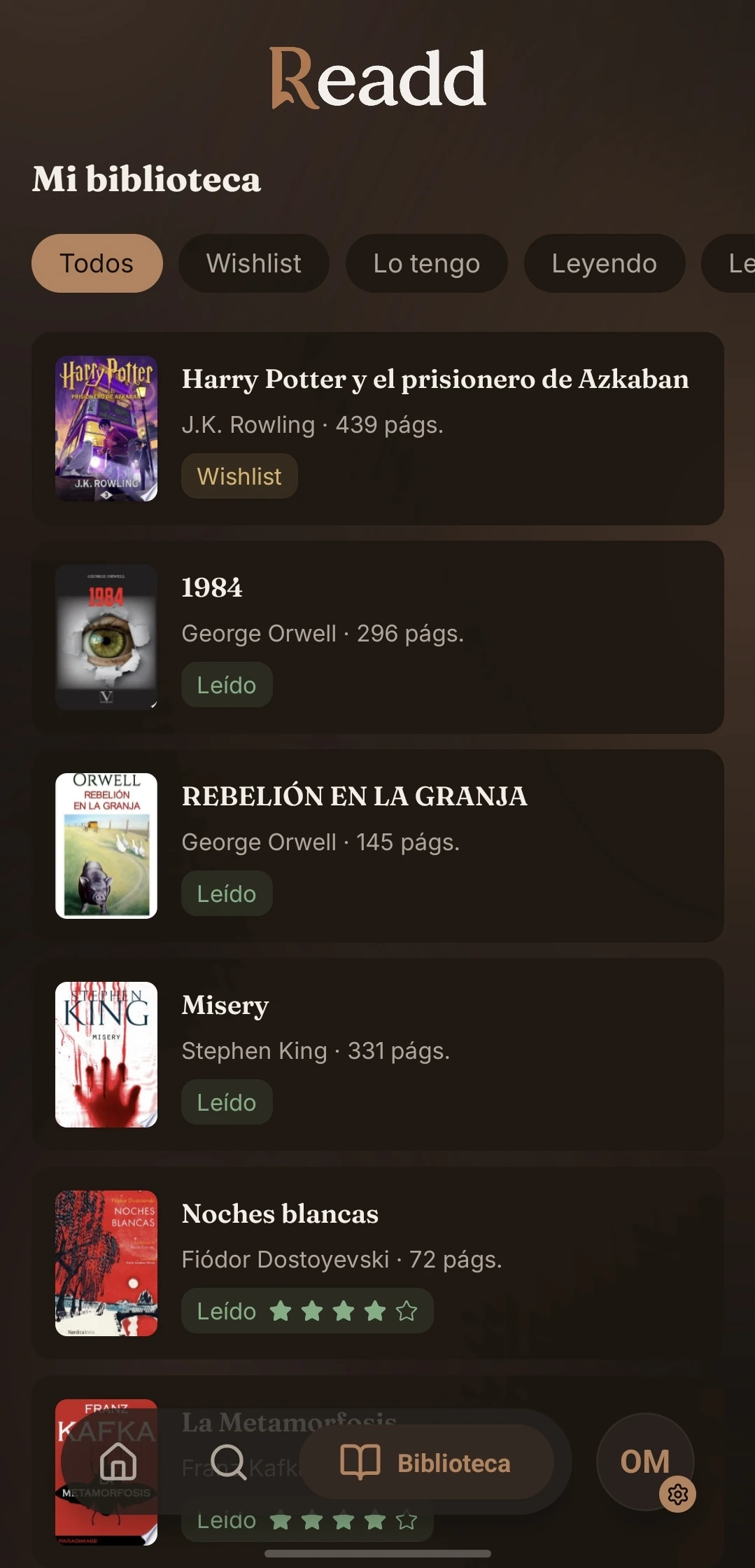 Readd library screen in dark mode