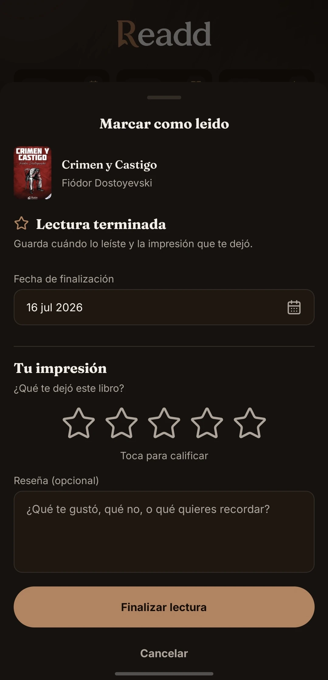 Readd review screen in dark mode